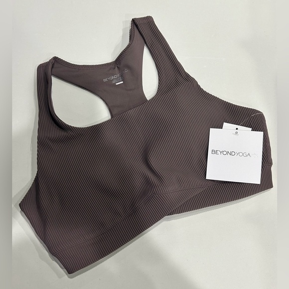 Beyond Yoga Women's Small Impulse Ribbed Bra Woodland Purple Pink NWT